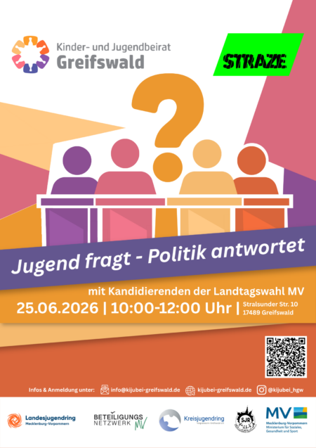 Jugend fragt - Politik antwortet mit Kandidierenden der Landtagswahl MV am 25.06.2026 in der STRAZE